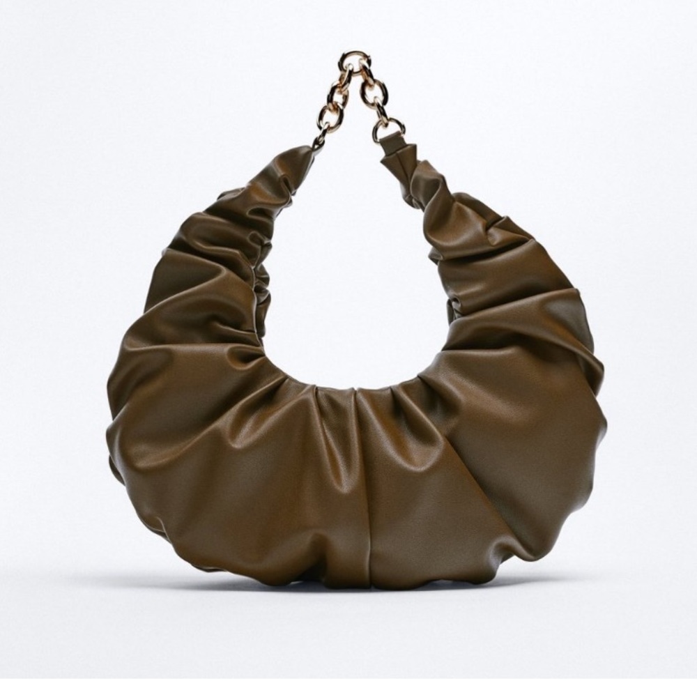 Zara hobo pleated shoulder bag with chain